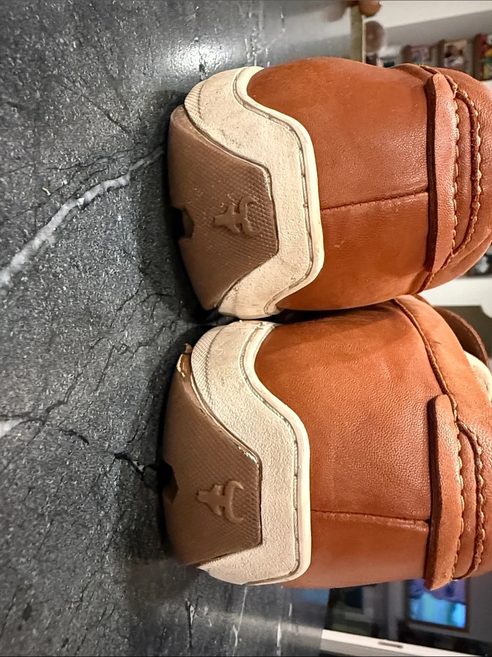 Trask Cognac Leather Penny Loafers